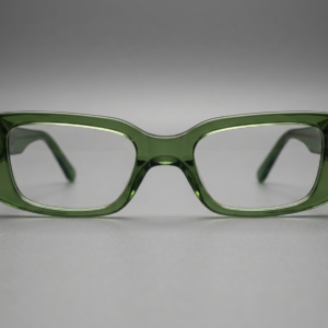 Armação Retangular Verde Translúcida
