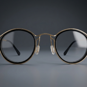 Armação Redonda Preto & Dourado – Estilo Moderno Minimalista