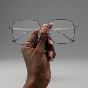 Óculos Elegantes Azul e Prata